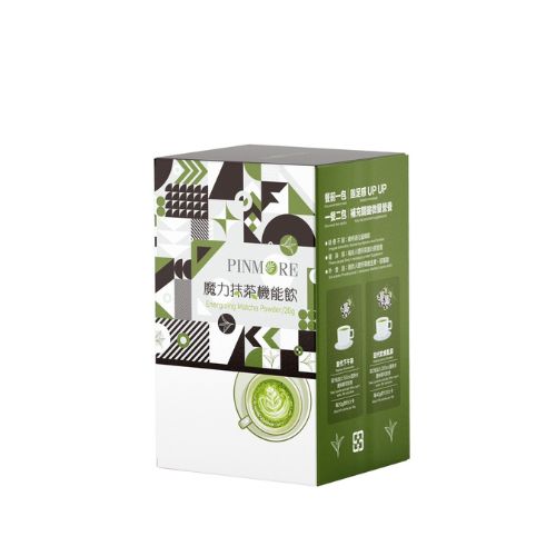 品茉兒魔力抹茶機能飲是全素高纖營養飲品，每包僅20g、低糖低熱量，含豌豆蛋白、藤黃果、鉻複合物、啤酒酵母B群、綠茶萃取與輔酶Q10等植萃成分。風味自然順口，適合作為日常代餐、輕食或運動後補給。搭配均衡飲食與規律作息，有助活力補給與營養管理。台灣製造，安心無防腐劑。